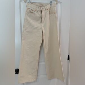 Levi's Ecru Wide Leg Ribcage Denim